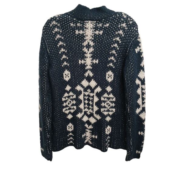 Roxy Peaceful Steph Cardigan Girls Big Sz XL Blue White Tribal Aztec Women XS/S - Picture 3 of 16